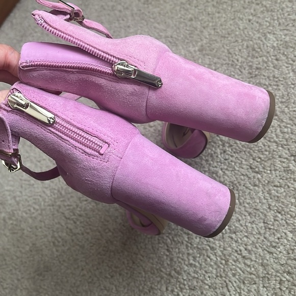 Sam Edelman Simmons- Fiji Pink Suede Block Heels size 7 - Picture 2 of 9